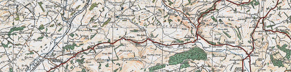 Old map of Bleddfa in 1920