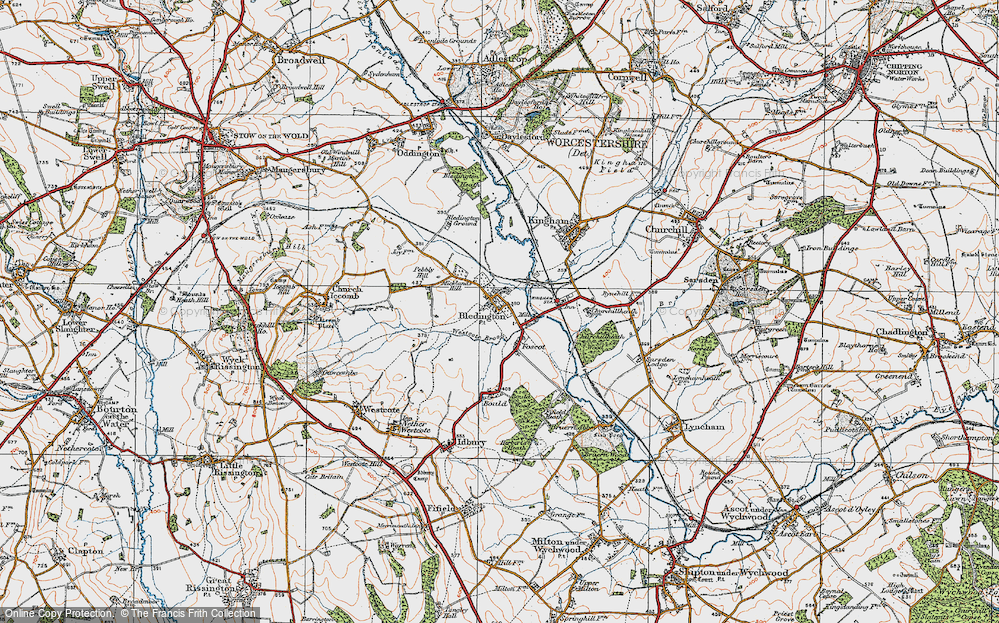 Old Map of Bledington, 1919 in 1919