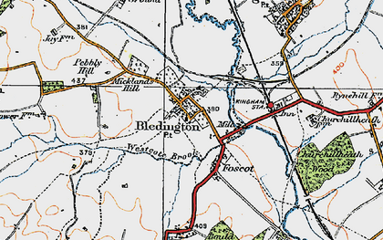Old map of Bledington in 1919