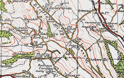 Old map of Bledlow Ridge in 1919