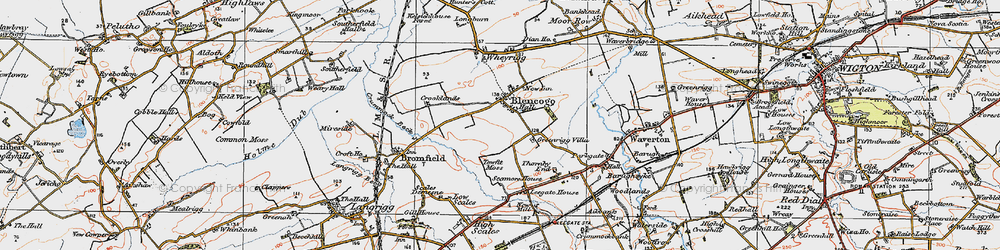 Old map of Blencogo in 1925