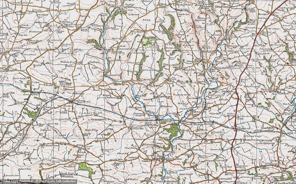 Old Map of Bletherston, 1922 in 1922