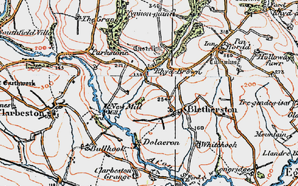 Old map of Bletherston in 1922