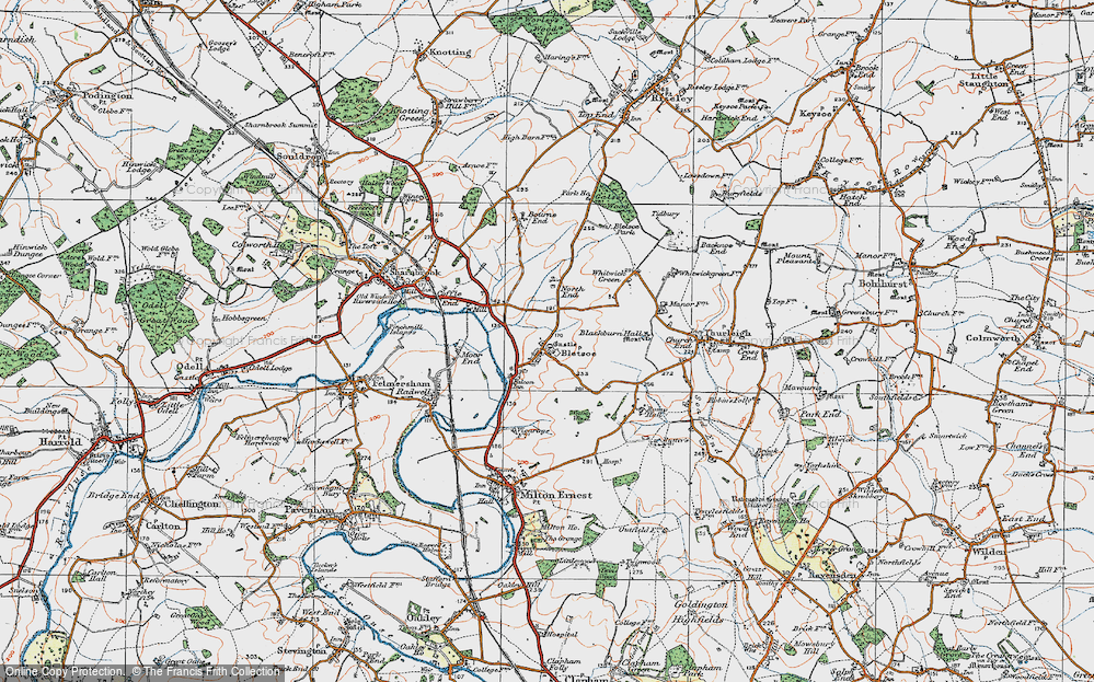Old Map of Bletsoe, 1919 in 1919