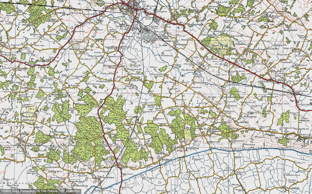 Old Map of Bliby, 1921 in 1921