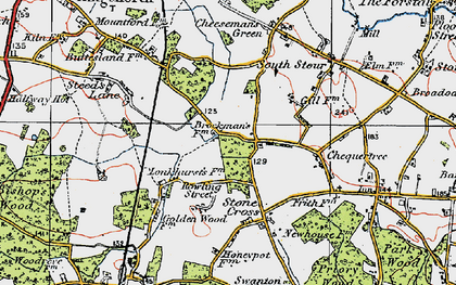 Old map of Bliby in 1921