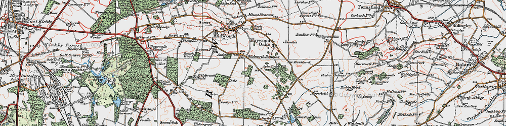 Old map of Blidworth Bottoms in 1923