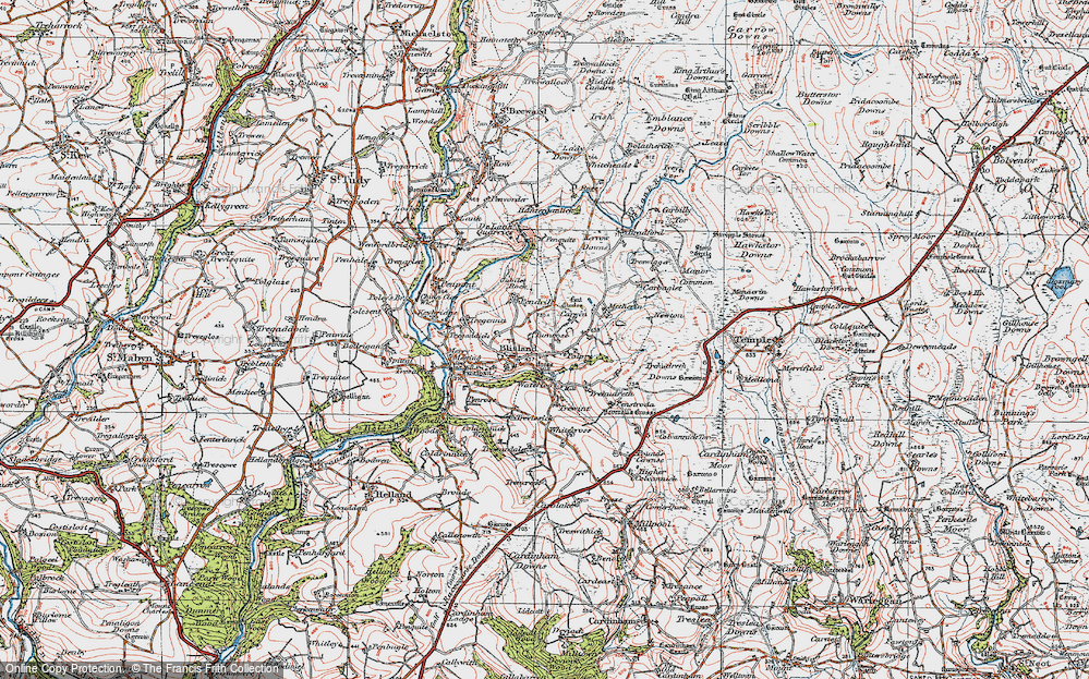 Old Map of Blisland, 1919 in 1919