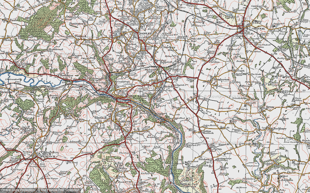 Old Map of Blists Hill, 1921 in 1921