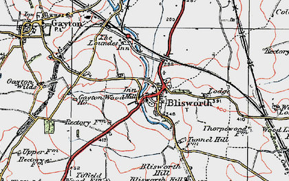 Old map of Blisworth in 1919