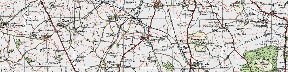 Old map of Blisworth in 1919