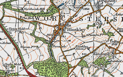 Old map of Blockley in 1919