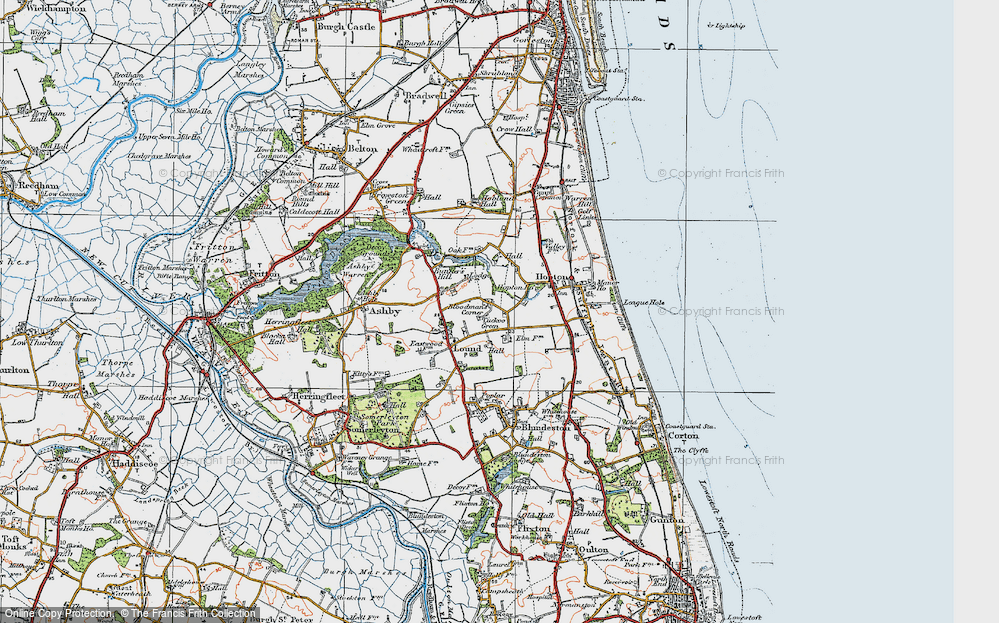 Old Map of Bloodman's Corner, 1922 in 1922