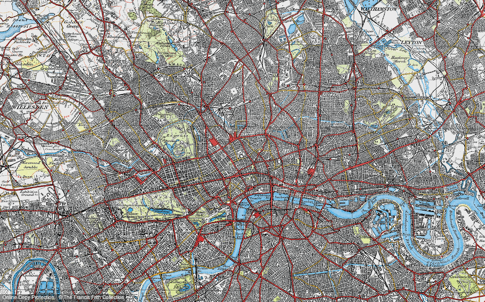 Old Map of Bloomsbury, 1920 in 1920