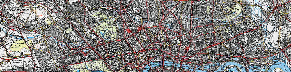 Old map of Bloomsbury in 1920