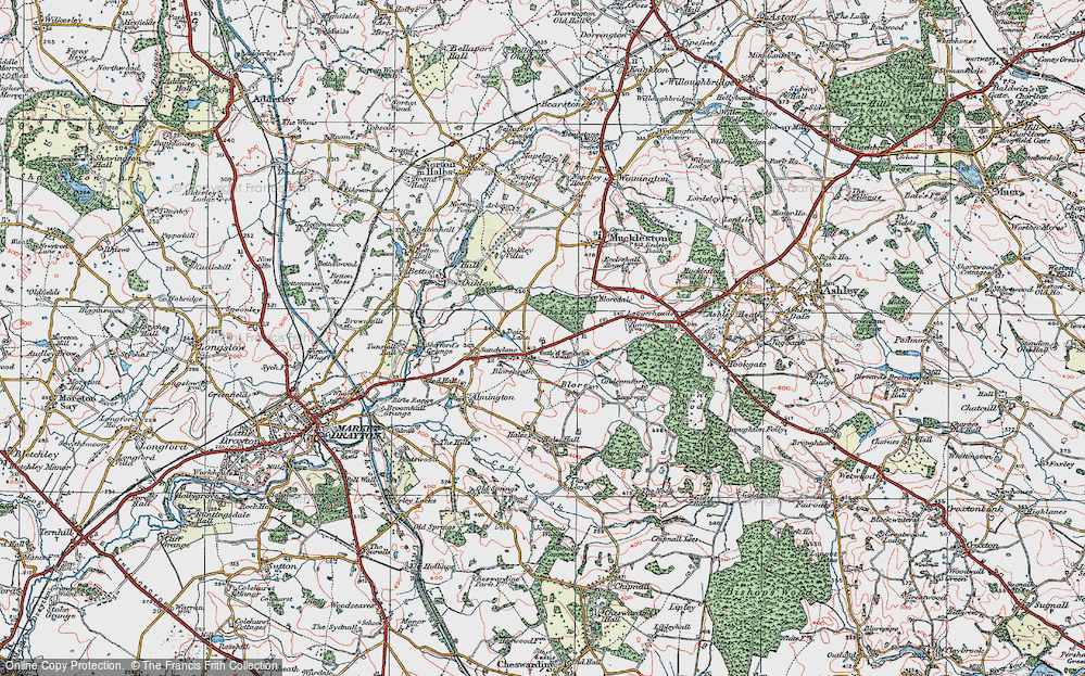 Old Map of Bloreheath, 1921 in 1921