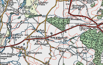 Old map of Bloreheath in 1921