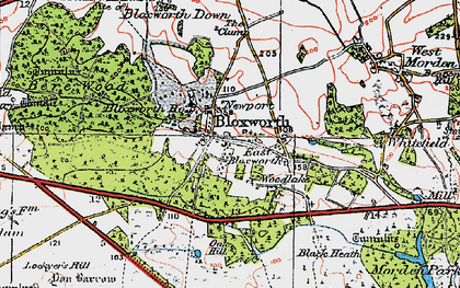 Old map of Bloxworth Ho in 1919