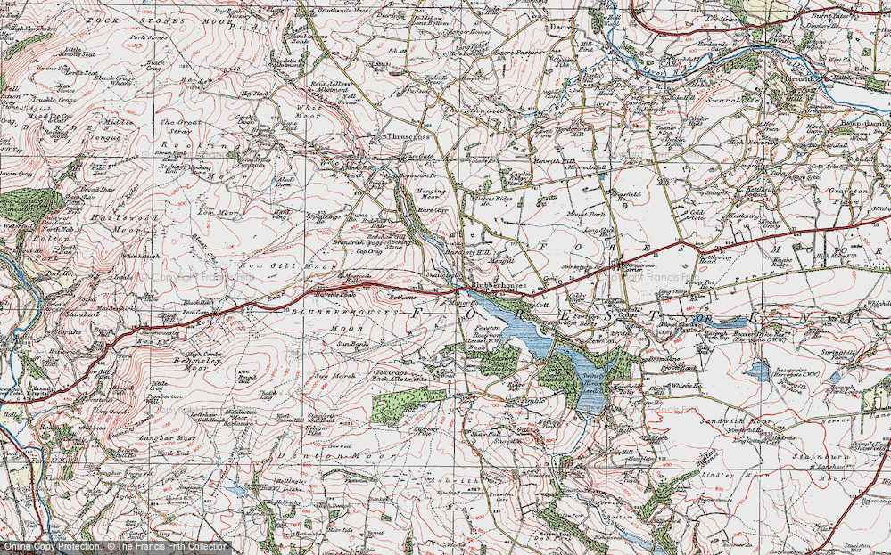 Old Map of Historic Map covering Bothams in 1925