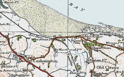 Old map of Blue Anchor in 1919