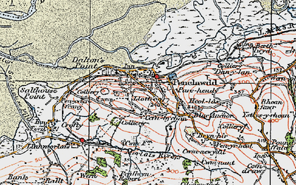 Old map of Cerrig Mân in 1923