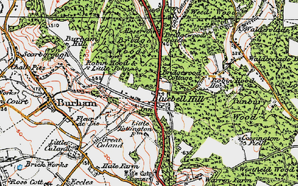Old map of Blue Bell Hill in 1921