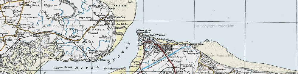 Old map of Blue Town in 1921