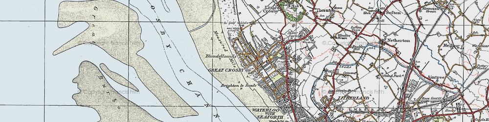 Old map of Blundellsands in 1923