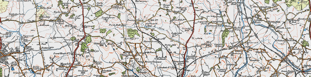 Old map of Botley Mill Stables in 1919