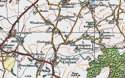 Old map of Bluntington in 1921