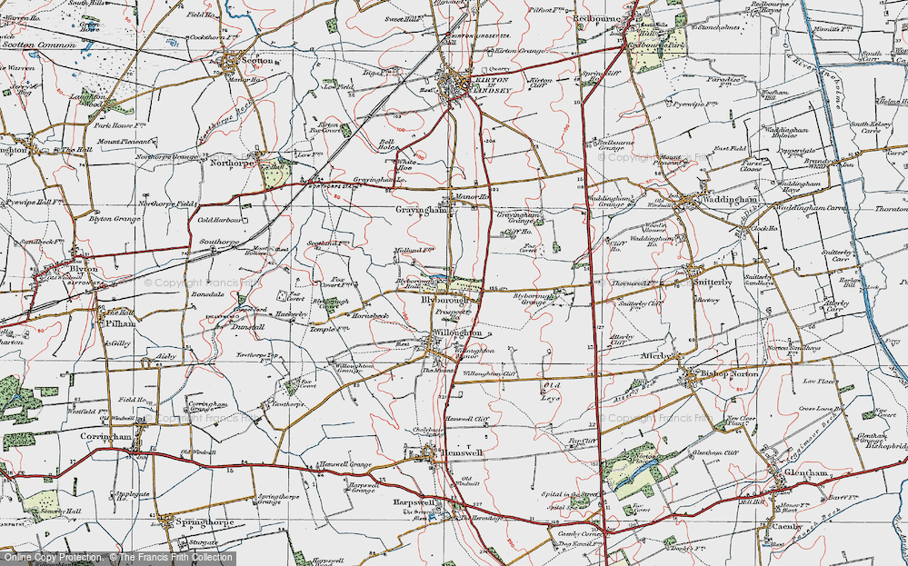 Old Map of Historic Map covering Blyborough Grange in 1923