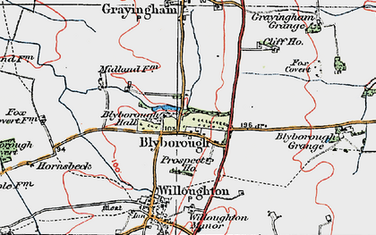 Old map of Blyborough Grange in 1923