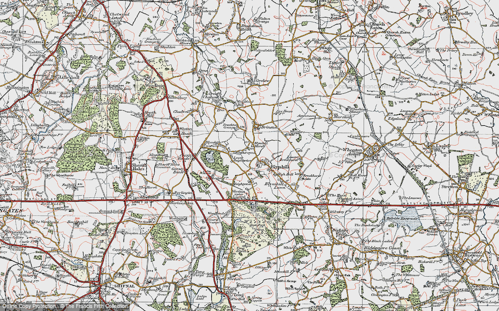Old Map of Historic Map covering Lower Beighterton in 1921
