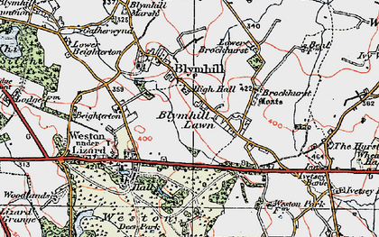 Old map of Blymhill Lawns in 1921