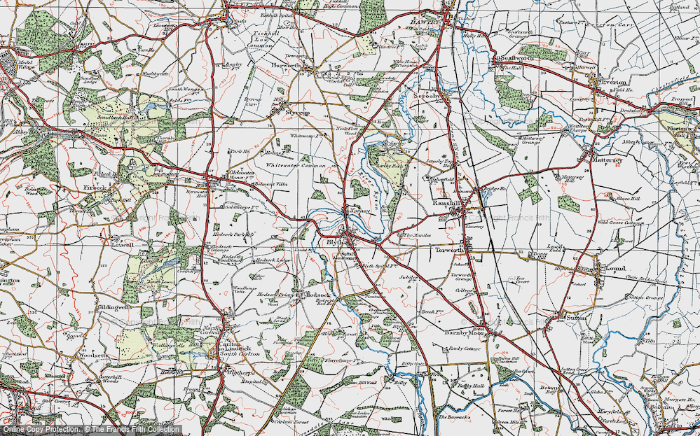 Old Map of Historic Map covering Blyth Services in 1923