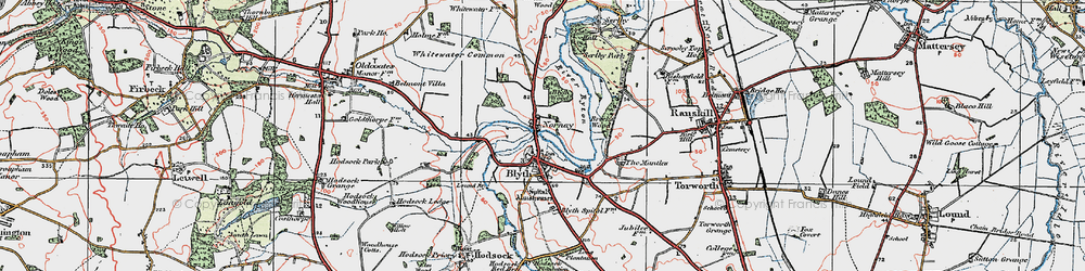 Old map of Blyth Services in 1923