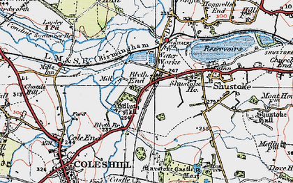 Old map of Blyth End in 1921