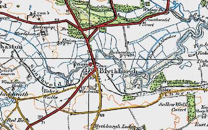 Old map of Blythburgh in 1921