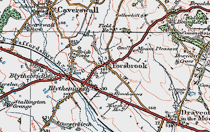 Old map of Blythe Marsh in 1921