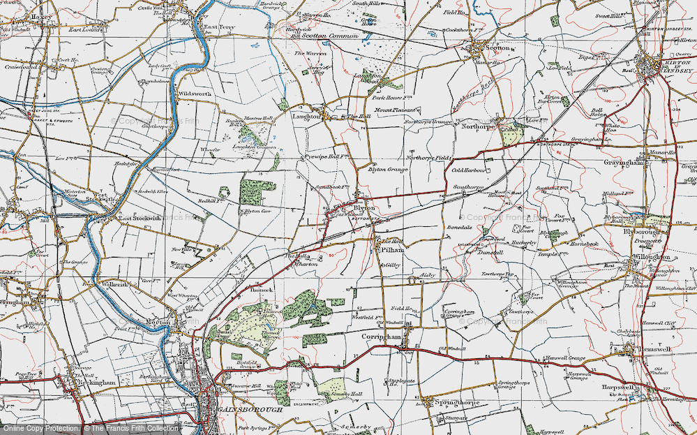 Old Map of Blyton, 1923 in 1923