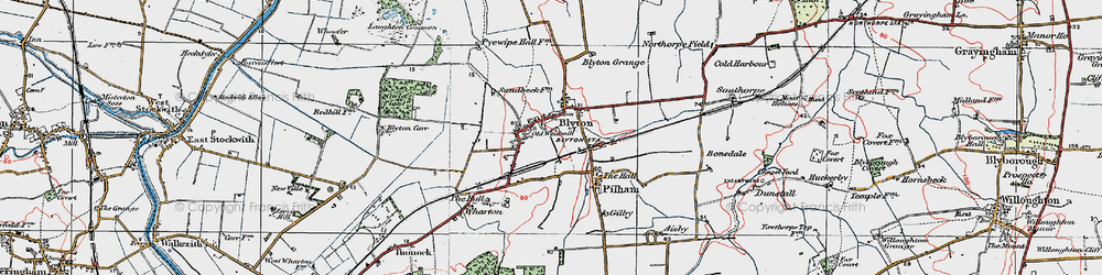 Old map of Blyton in 1923