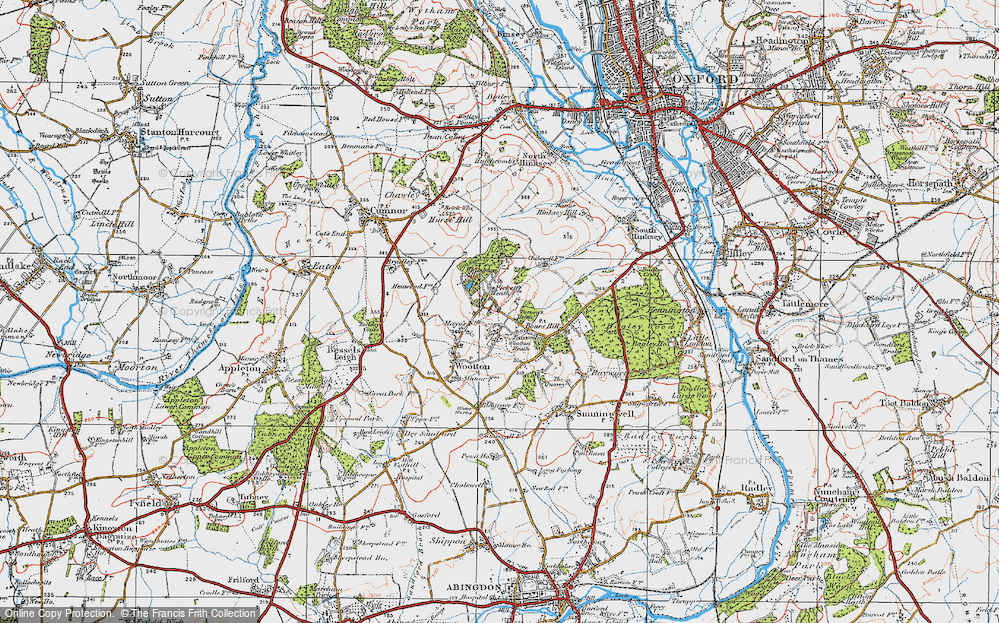 Old Map of Historic Map covering Youlbury Wood in 1919