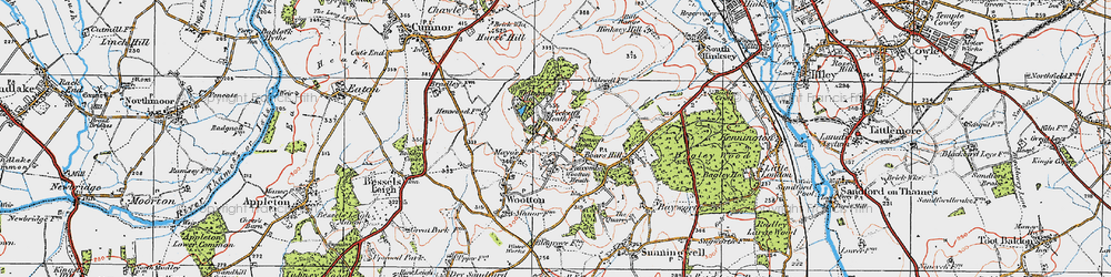 Old map of Boars Hill in 1919