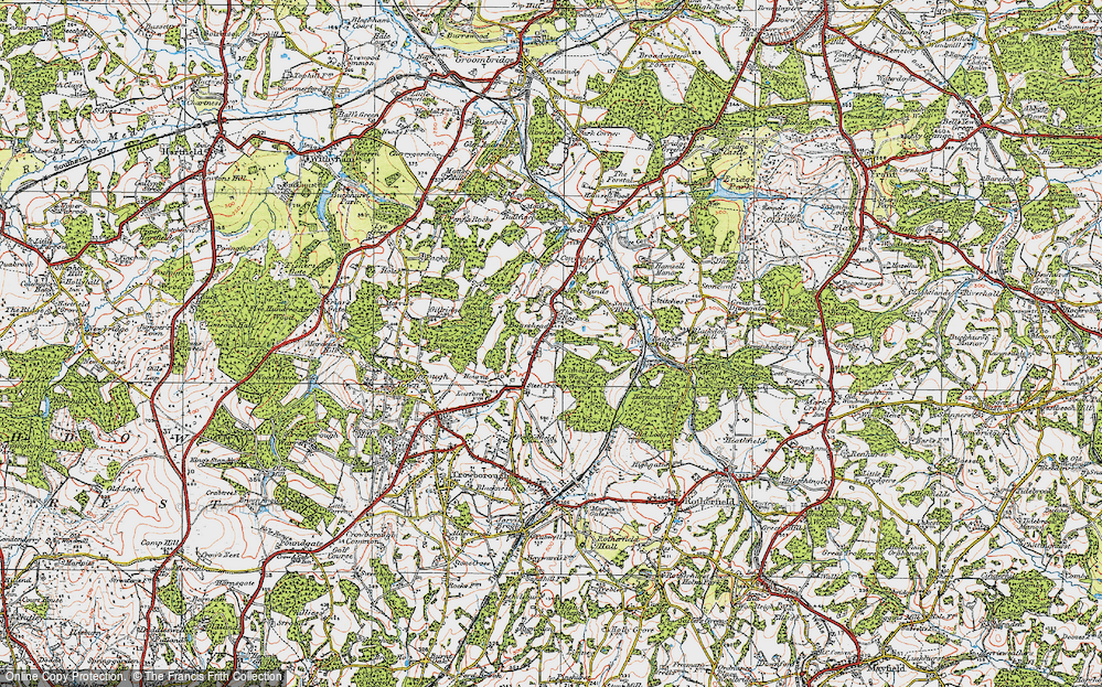 Old Map of Historic Map covering Aldwick Grange in 1920