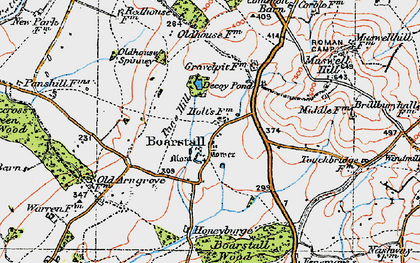 Old map of Boarstall in 1919