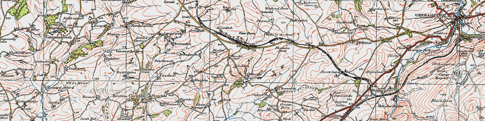 Old map of Broadcroft in 1919