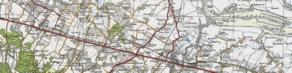 Old map of Bobbing in 1921
