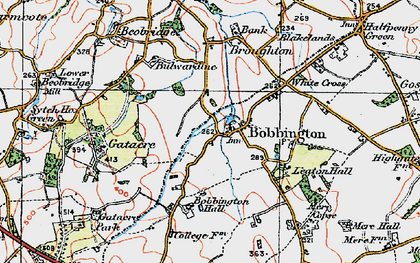 Old map of Bobbington in 1921