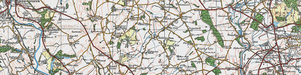 Old map of Bobbington in 1921