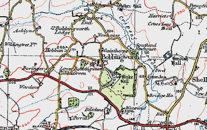 Old map of Bobbingworth in 1920